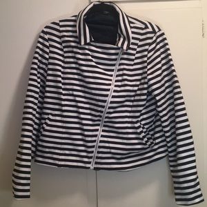 Lane Bryant Moto jacket, size 18, white/navy